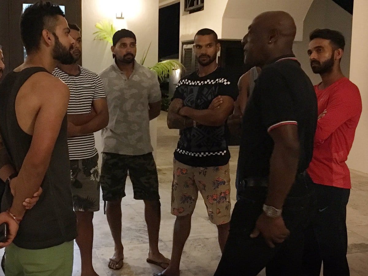 Team India Meet Vivian Richards In Antigua