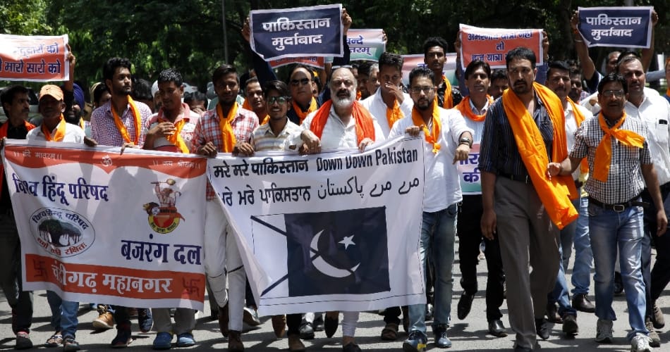 VHP, Bajrang Dal, Rally-March, against Black Day, Support Indian Army, Burhan Vani, Chandigarh