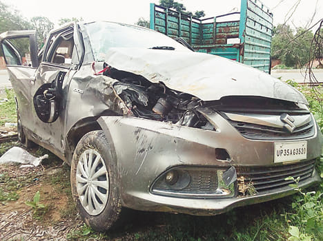 Uncontrollable car upturned, one death, five injured