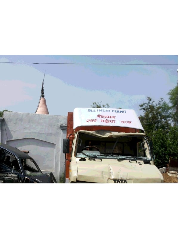 truck captured with meat of cow