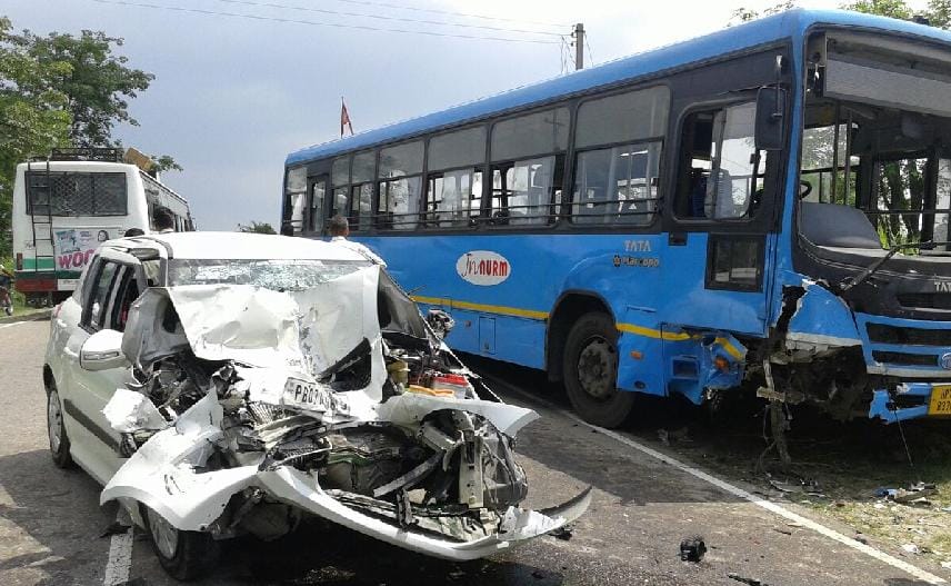 dead in bus-car accident