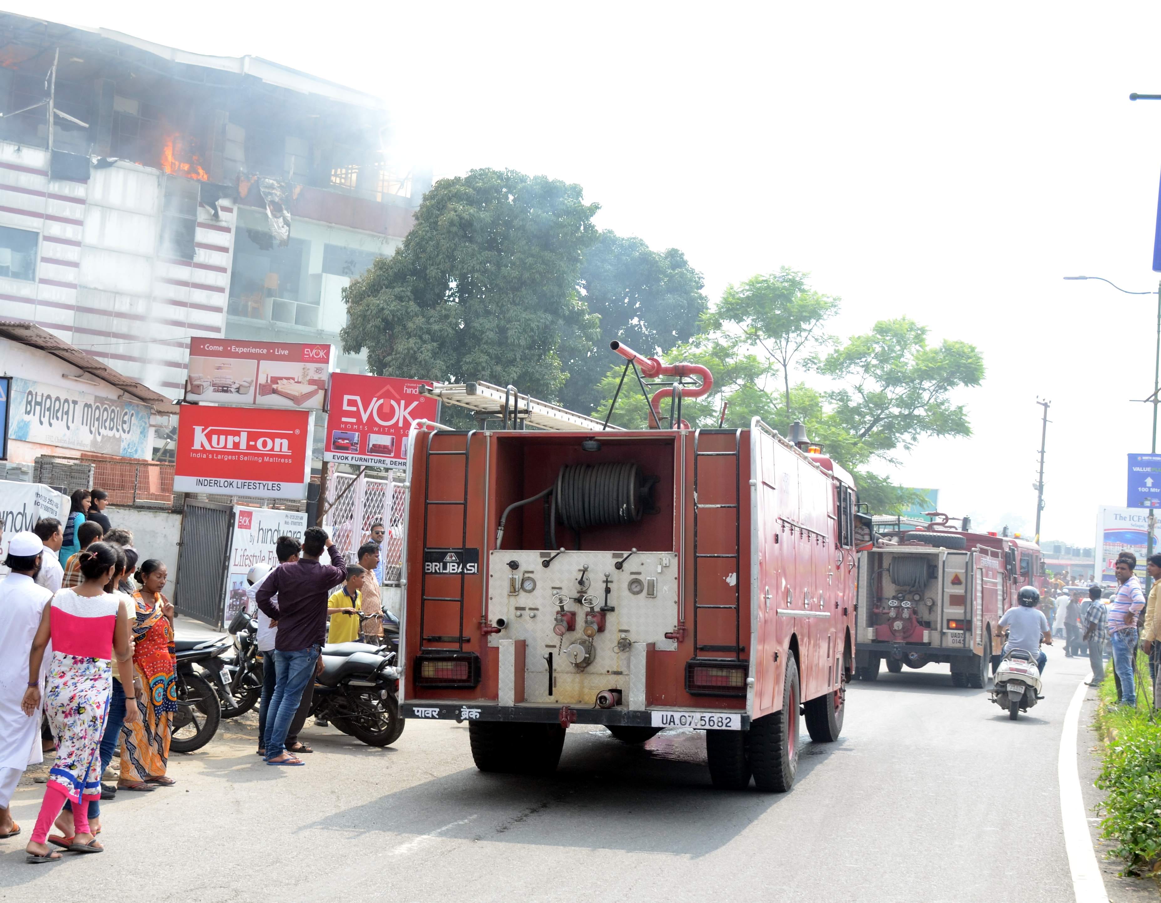 fire caught in furniture showroom.