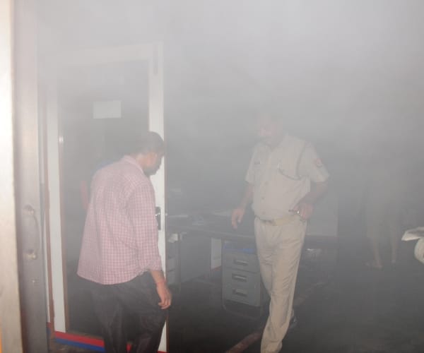 Fire in a bank in munshipuliya in Lucknow.