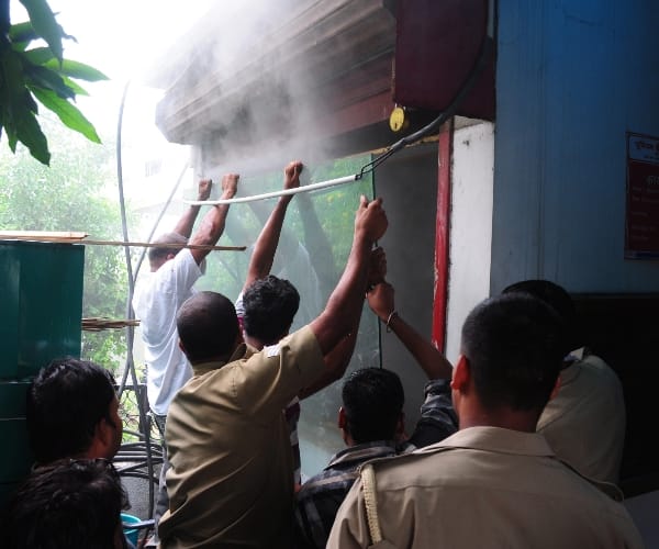 Fire in a bank in munshipuliya in Lucknow.