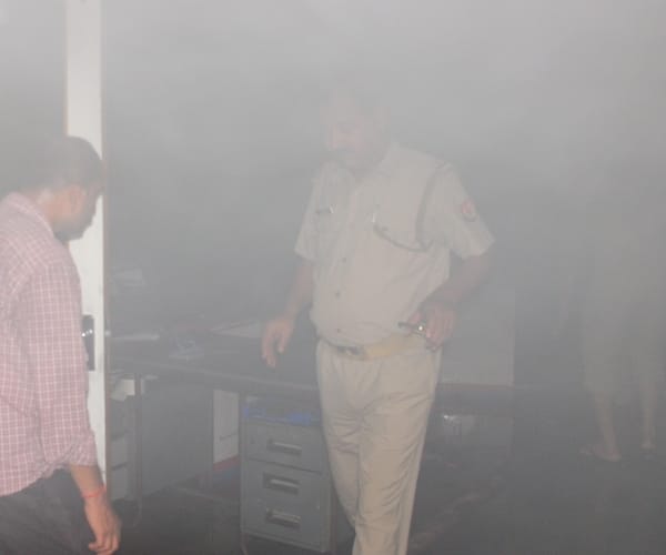 Short-circuit fire in the bank branch