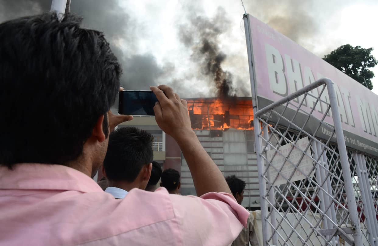 fire caught in furniture showroom.