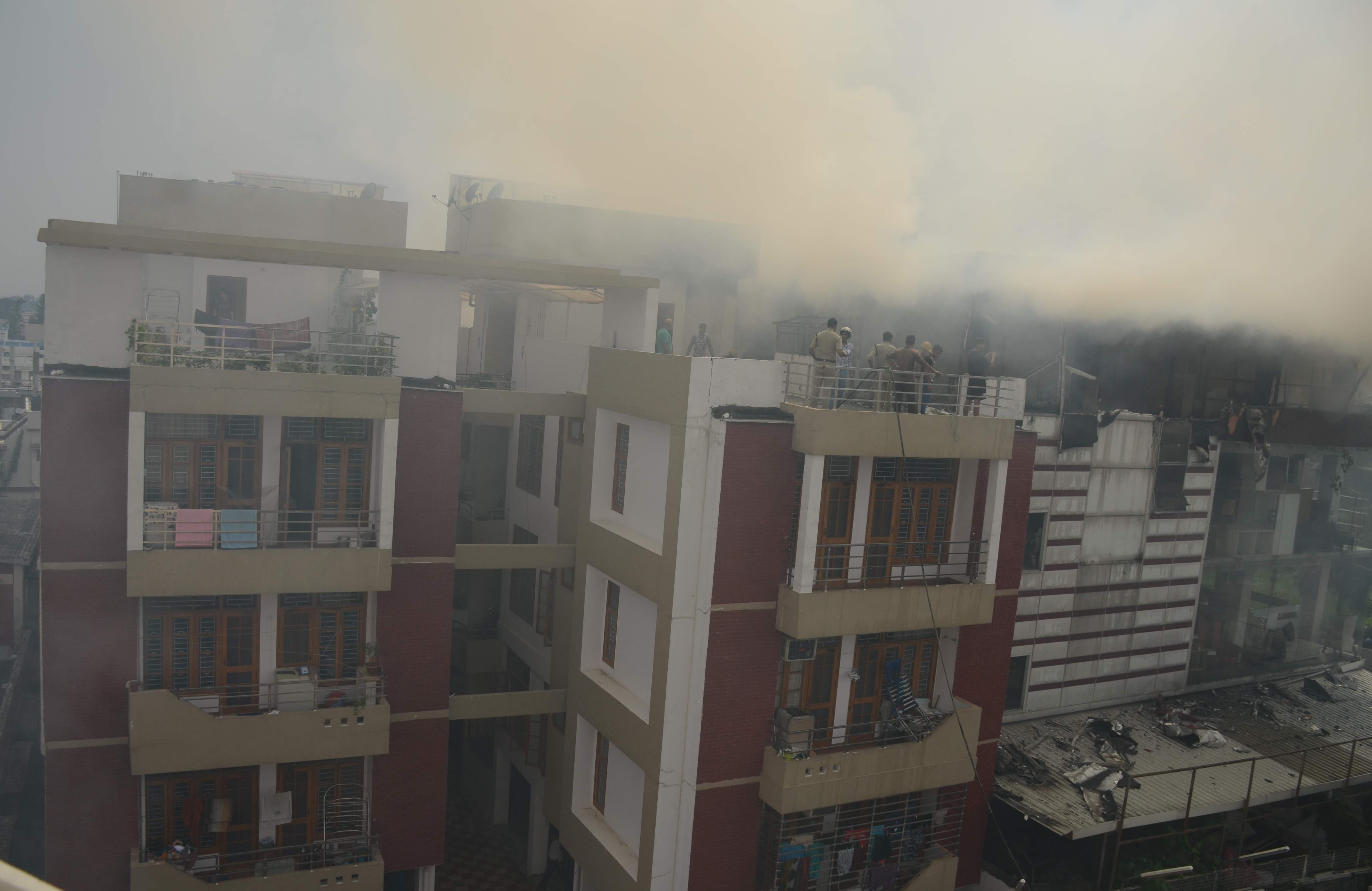 fire caught in furniture showroom.
