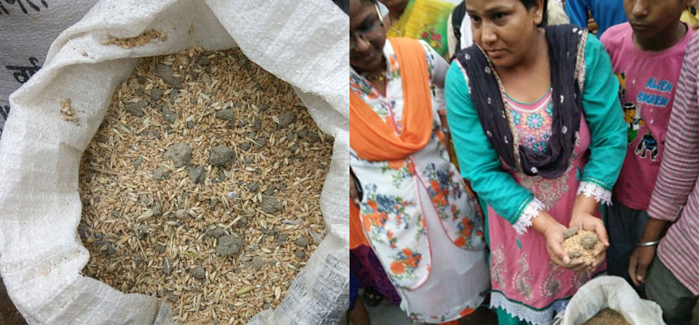 stones and mud send to the flood affected people of madhya pradesh