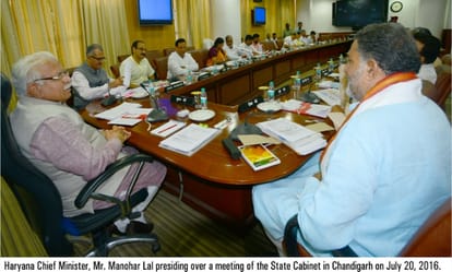  Cabinet Meeting, haryana cabinet meeting, CM Khattar cabinet meeting, Chandigarh, haryana,