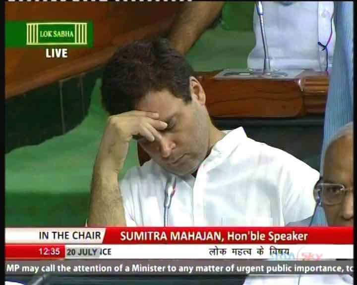 Is Rahul Gandhi sleeps in Lok Sabha during debate on Gujarat Dalit assault?