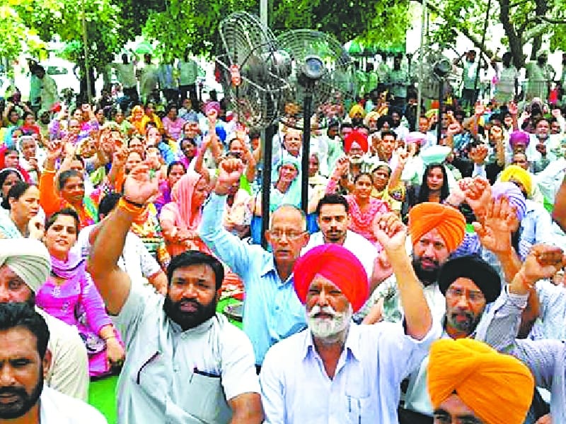 employee protest, ne work strike, patiala
