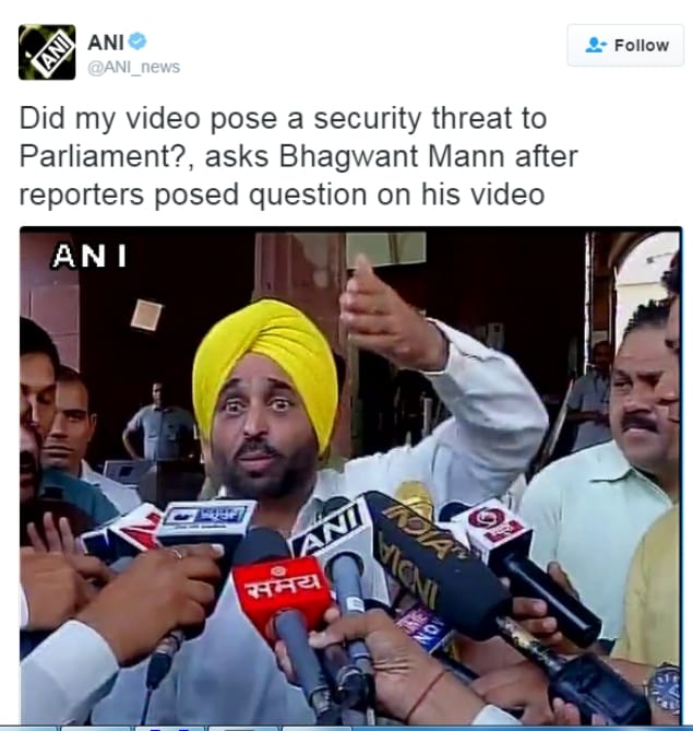 aap mp bhagwant mann posted video of parliament on his facebook wall