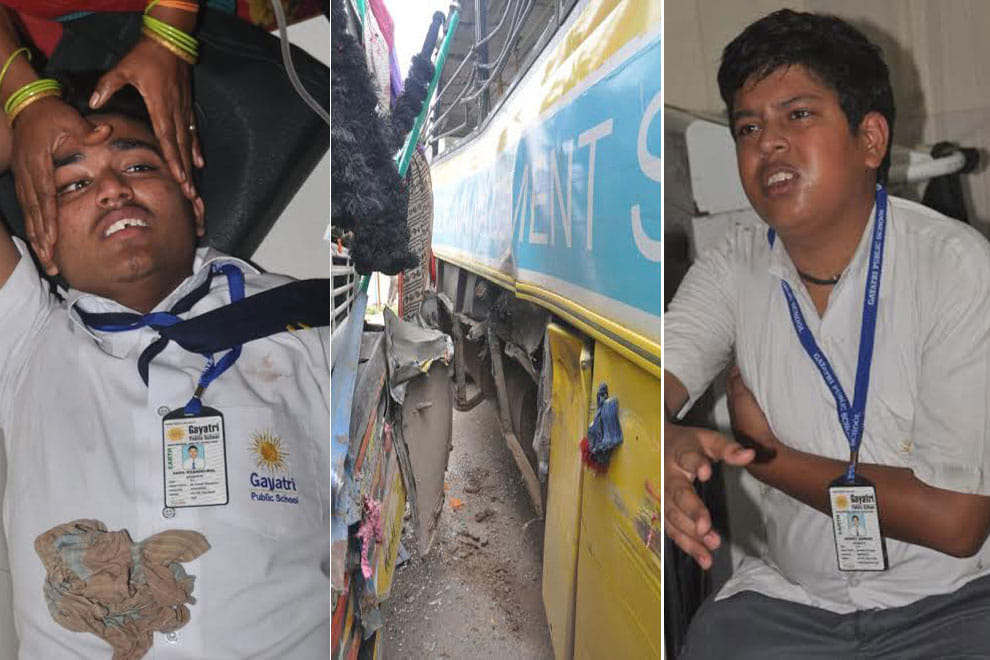accident of school bus in agra