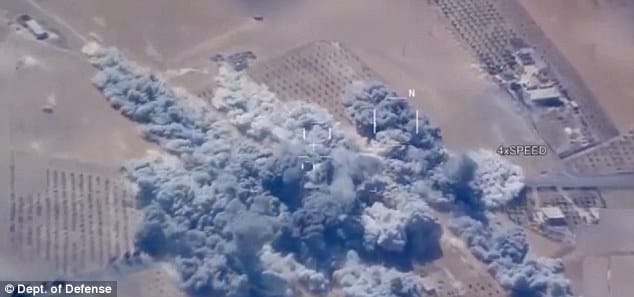 Shock and awe: The incredible moment US airstrikes wipe out five ISIS targets