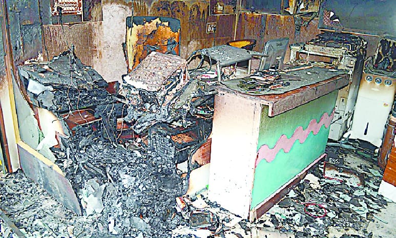 Photo studio fire