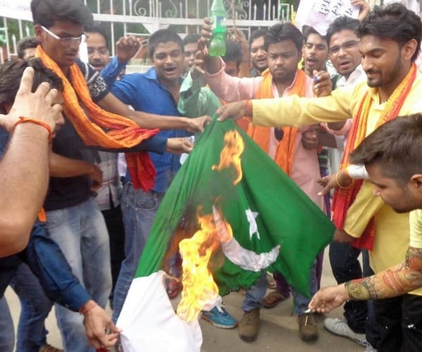 Hindu sena protest against pakistan.