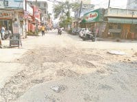 yamunanagar, road, rain, fall
