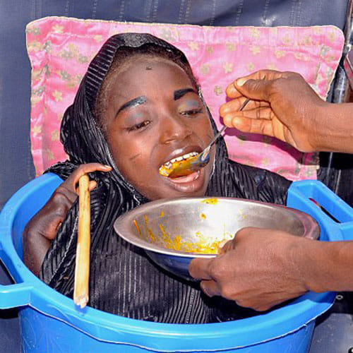 this girl lives in a plastic bowl
