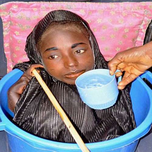 this girl lives in a plastic bowl