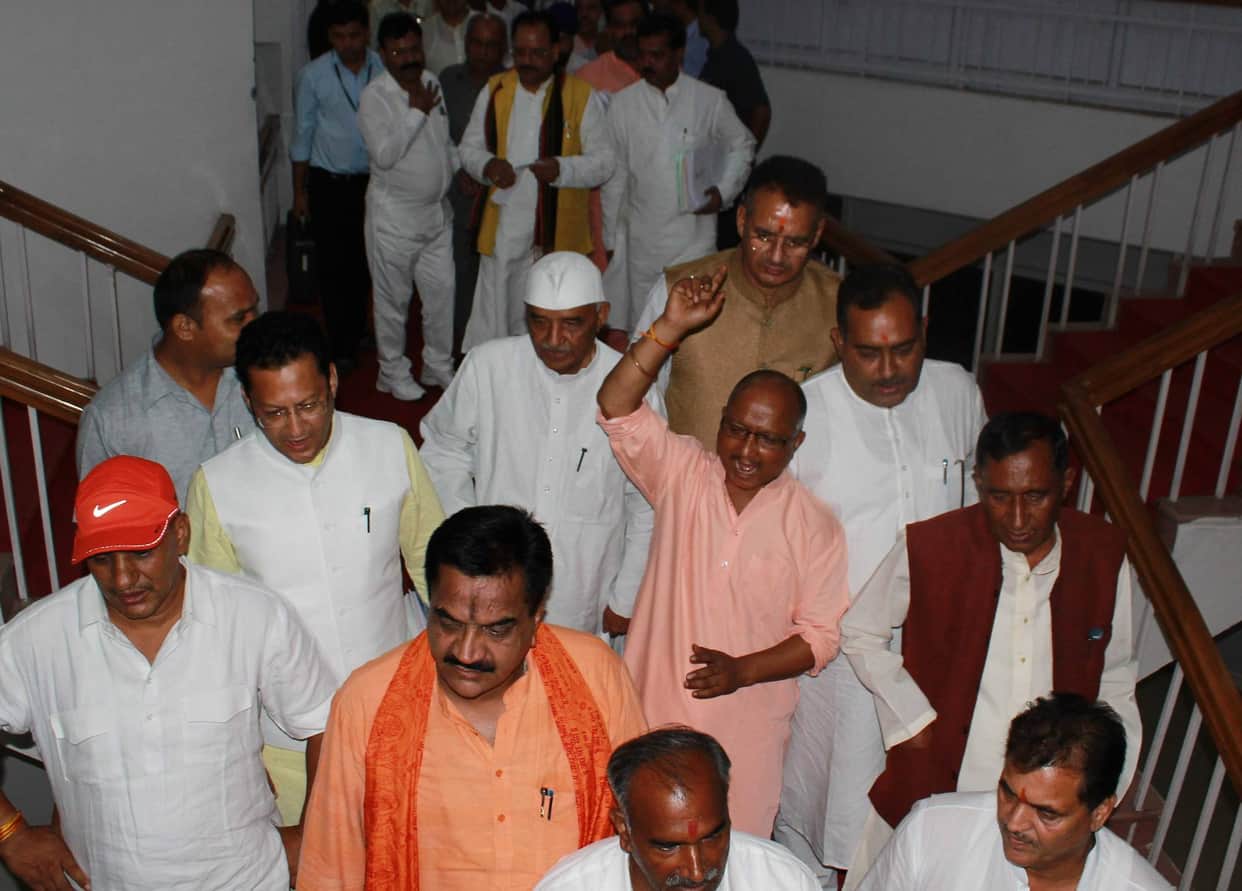 high voltage drama in uttarakhand assembly special session.