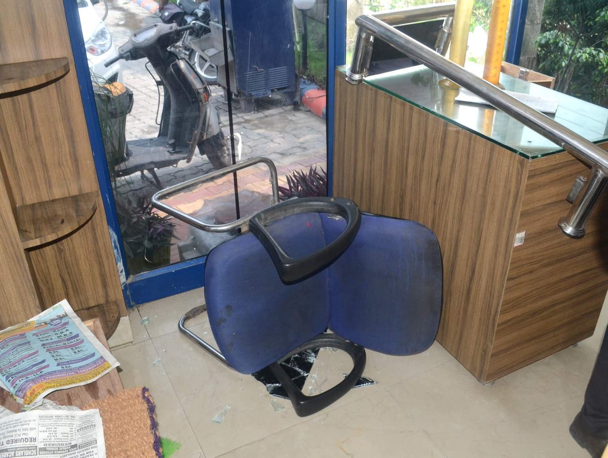 mla representative's vandalized at petrol pump