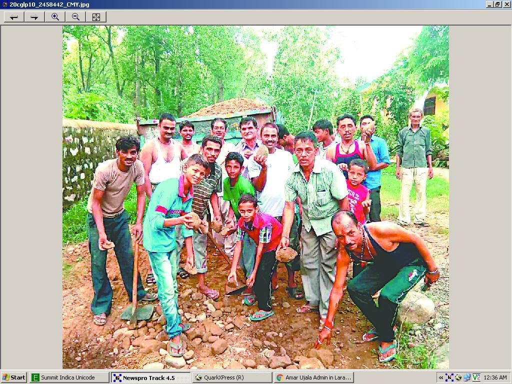 One km road built by voluntary labor