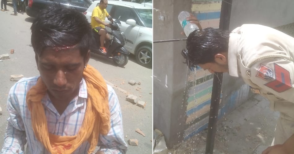 clash in bjp congress, bjp workers throw stones on congress workers, bjp congress clash with police
