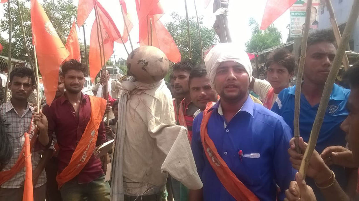 VHP-Bajrang Dal procession pulled by