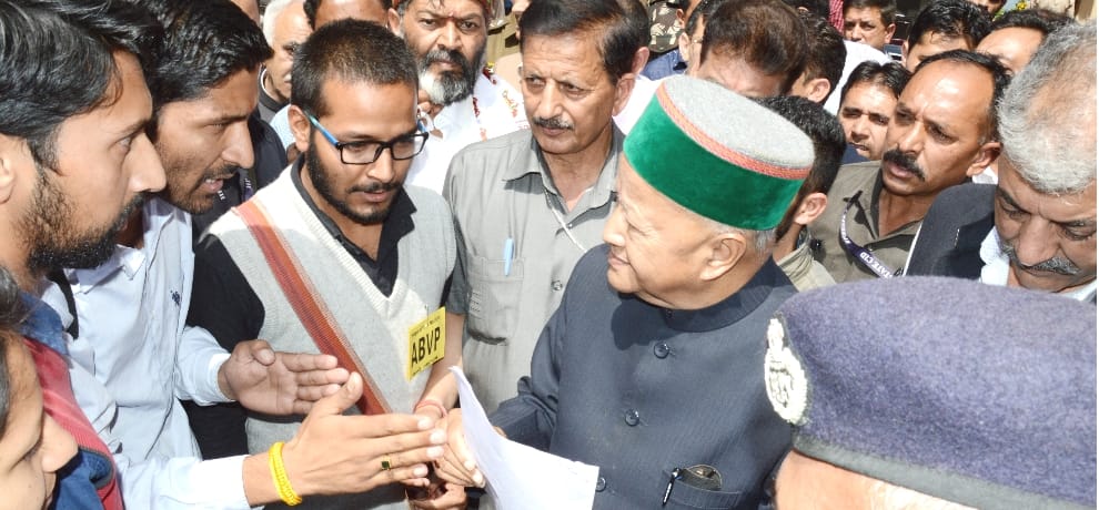 CM Virbhadra Singh in Janta Darbar at shimla.