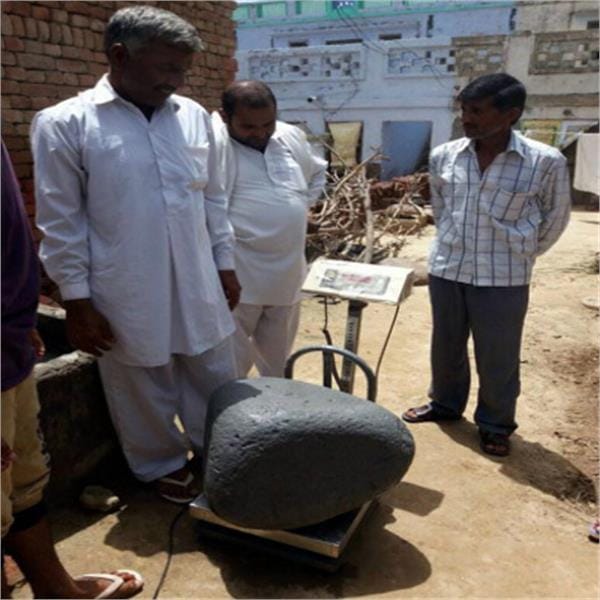 45 kg miracal stone found in bhiwani of haryana, people start to worship