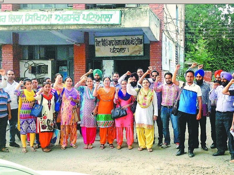 teachers protest, ramsa teacher, demands, patiala