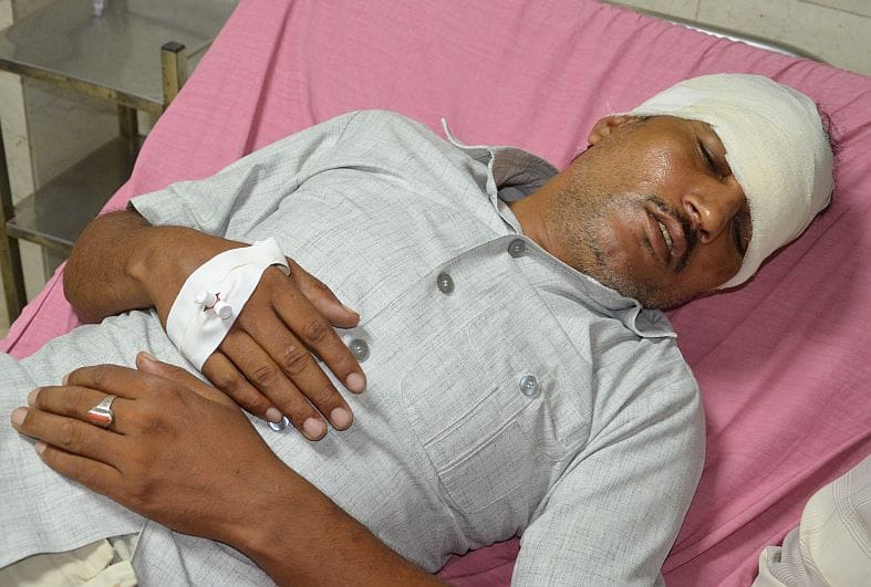 Father beaten.