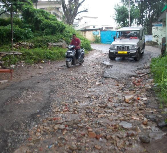 Potholes in the road
