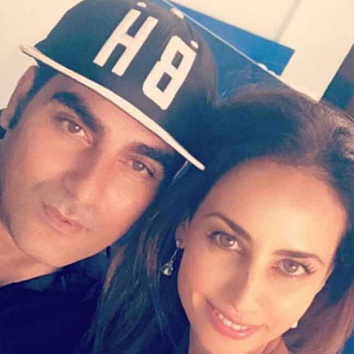 arbaaz doing party with a female friend