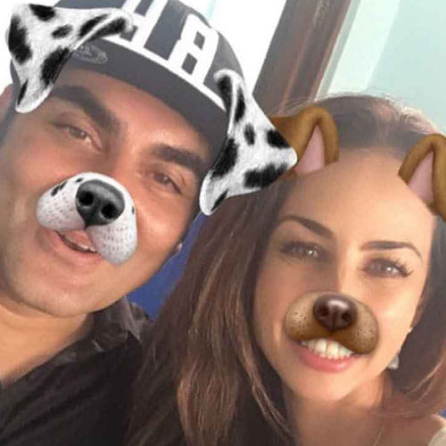 arbaaz doing party with a female friend