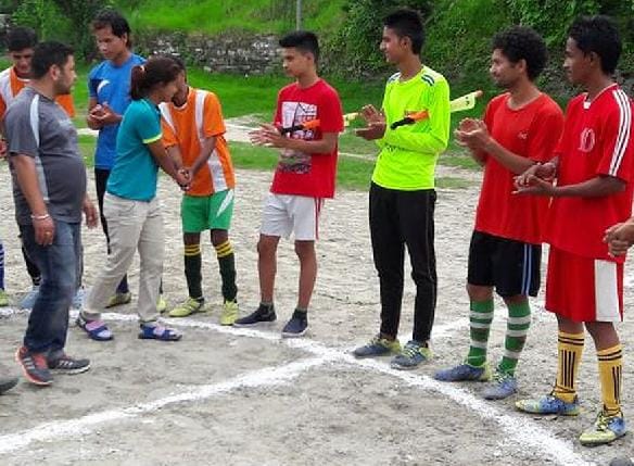 The launch of the football match.