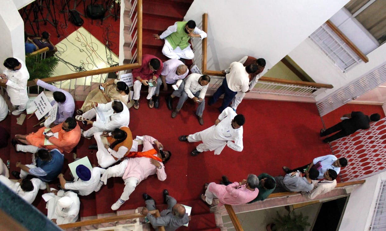 bjp mla protest in uttarakhand assembly.