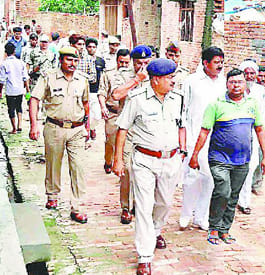 Kawal village police flag marches
