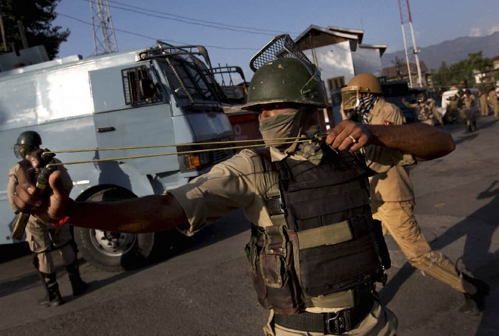 Violent protests in Srinagar on sunday