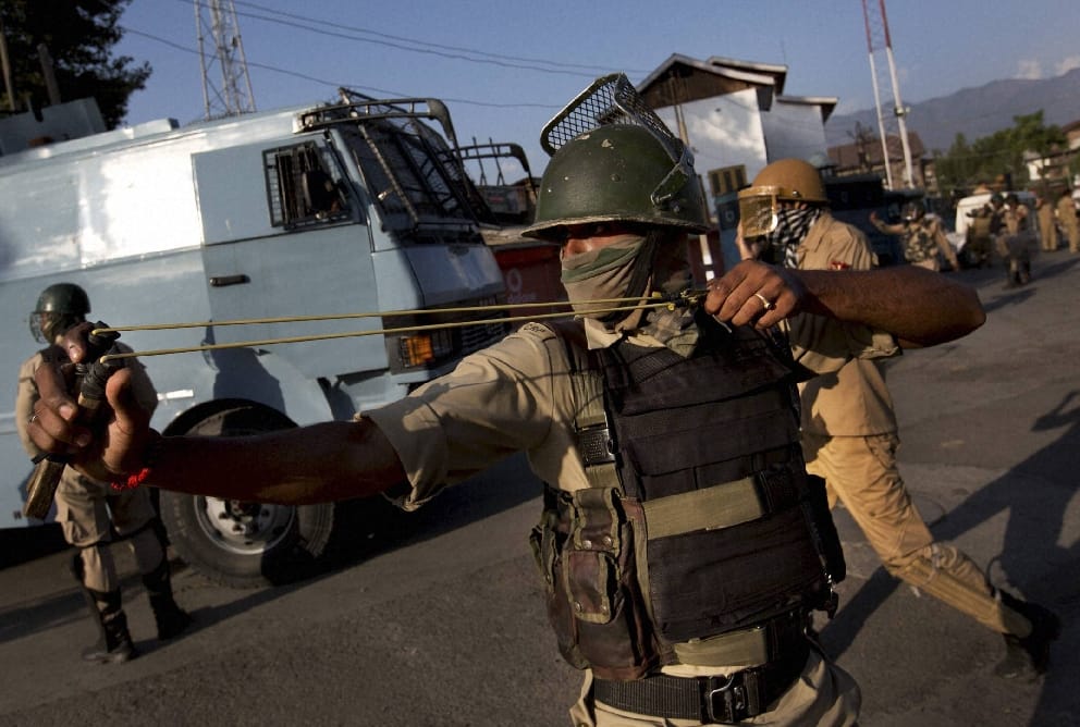 Violent protests in Srinagar on sunday