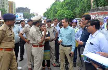 root diversion because of metro construction in Lucknow.