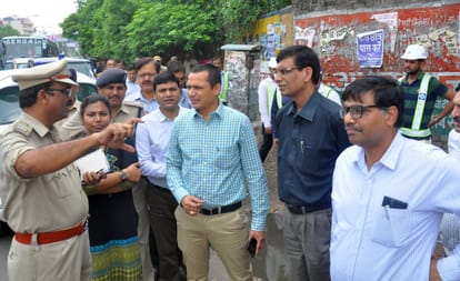 root diversion because of metro construction in Lucknow.