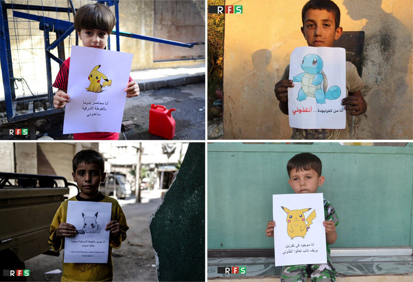 childrens in syria are playing pokemon go