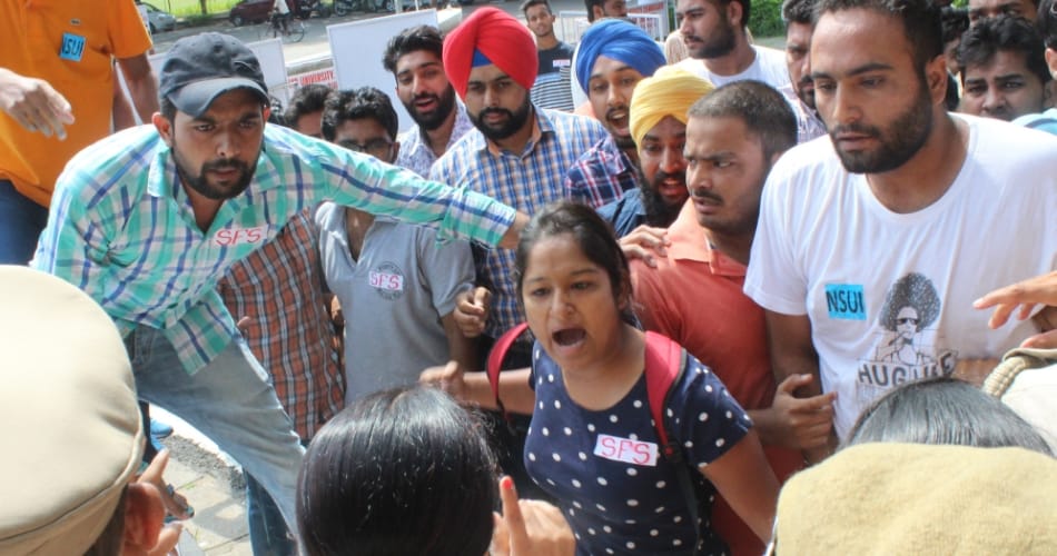 punjab universuty, punjab university senate meeting, student organization protest, chandigarh