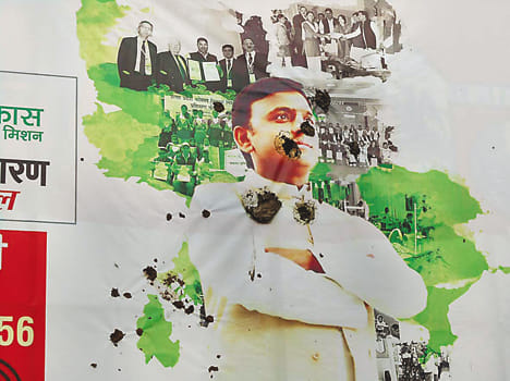  CM droppings thrown on billboards