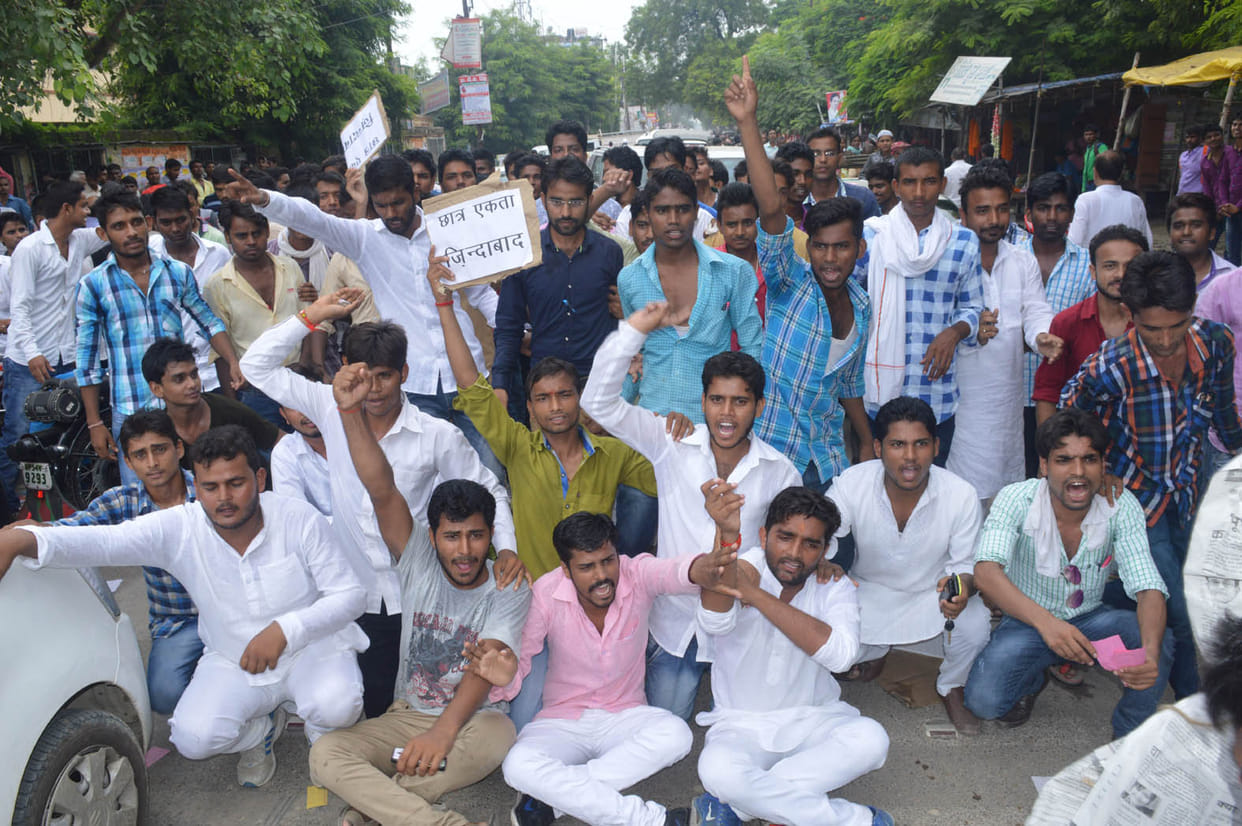 Burnt effigies of social welfare officer,