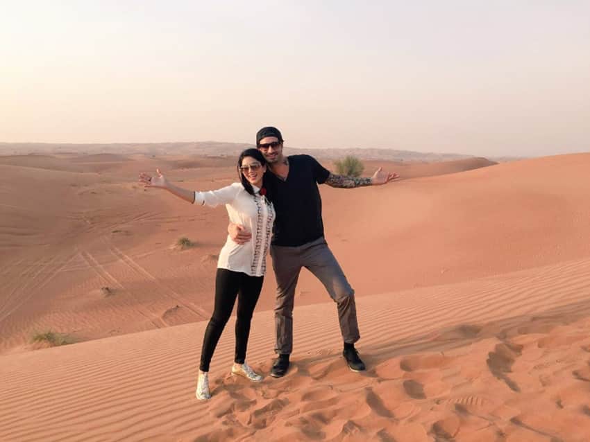 sunny leone holidaying in dubai, shares pic on twitter