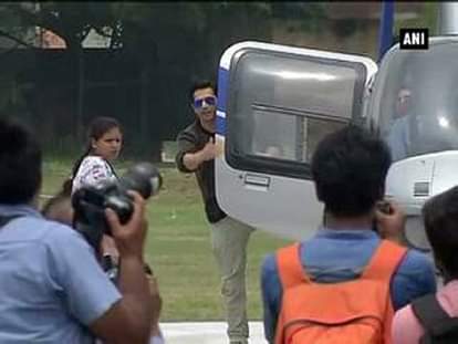 When 'Dishoom' star-cast landed with a chopper for promotion