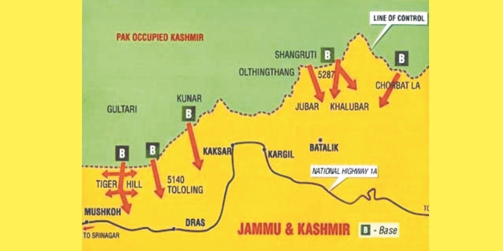 kargil vijay diwas: kargil war, Battle of Tololing, point 5140 and tiger hill war story of mountains