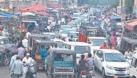 road jam, people irritate, traffice police, kaithal
